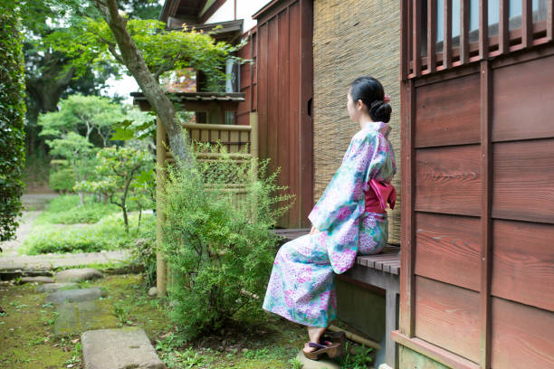 Japanese women in a yukata Japanese women in a yukata yukata photos stock pictures, royalty-free photos & images
