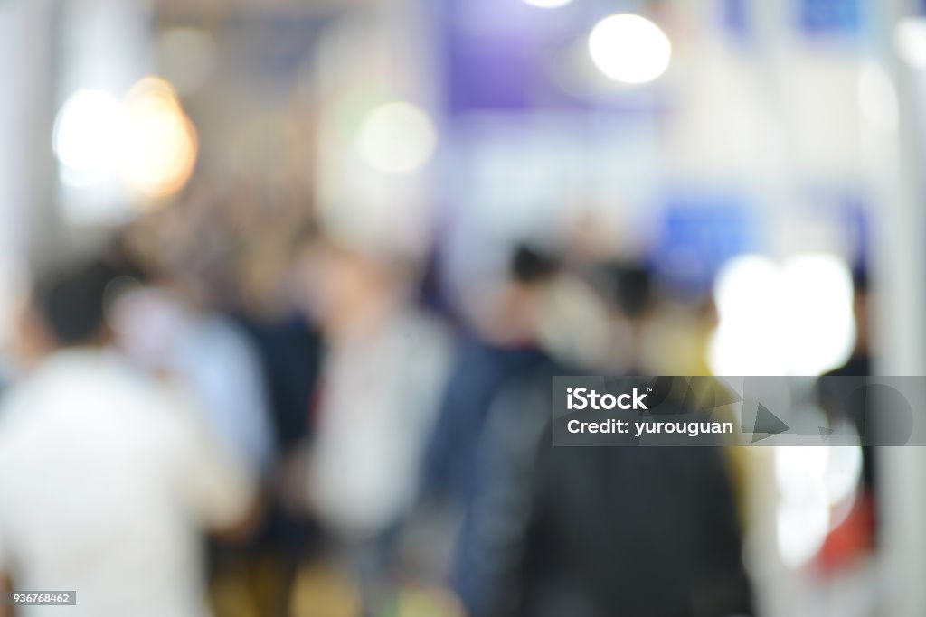 Defocus Hintergrund der öffentlichen Ausstellung in der Messe. Abstrakter Hintergrund für die Wirtschaft. - Lizenzfrei 2018 Stock-Foto