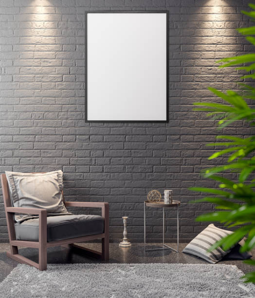 istock Mockup Poster in the interior, 3D illustration of a modern design 936768958