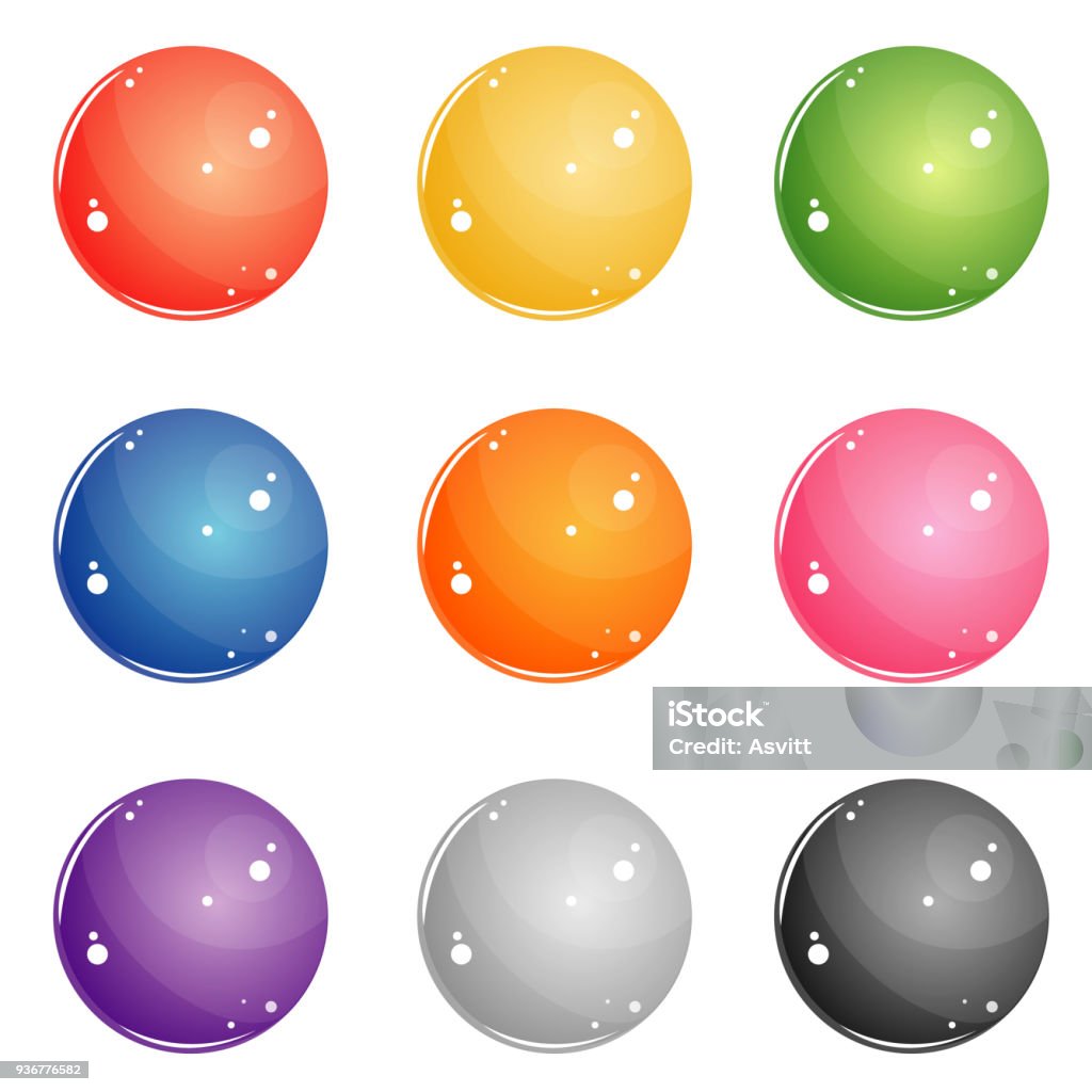 Color Round Buttons For Web Stock Illustration - Download Image Now ...