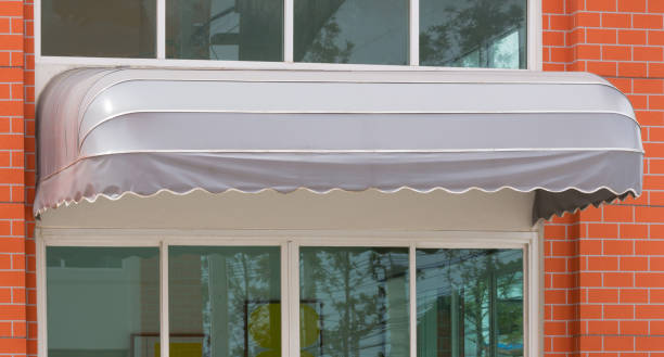 istock grey awning over the glass door 936776642
