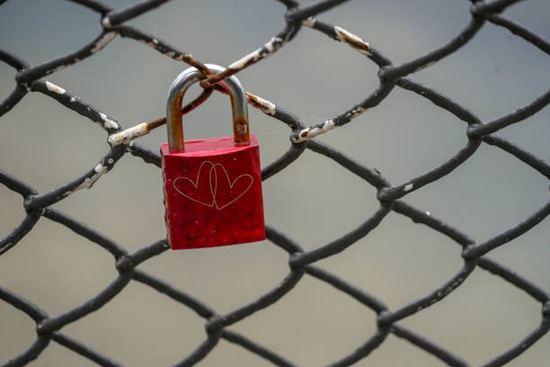 istock Colored locks hanging on the bridge for love 936781536