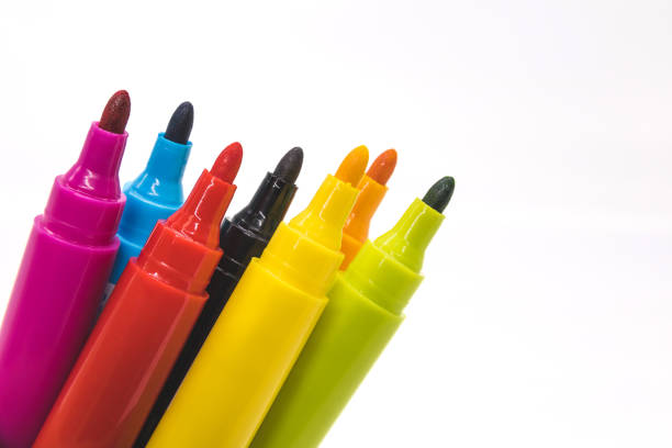 istock Colorful marker pen set on isolated background. Vivid highlighter and blank space for your design or montage. 936782018