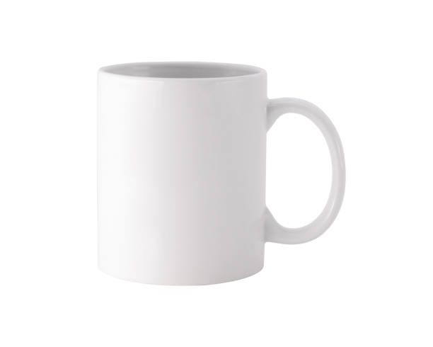 White mug on isolated background with clipping path. Blank drink cup for your design. White mug on isolated background with clipping path. Blank drink cup for your design. mug stock pictures, royalty-free photos & images