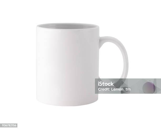 White Mug On Isolated Background With Clipping Path Blank Drink Cup For Your Design Stock Photo - Download Image Now