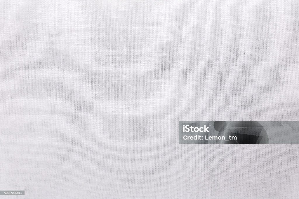 White ecology fabric texture background. Blank canvas textile material or calico cloth. Textured Stock Photo