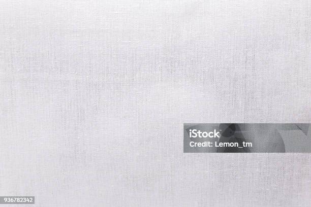 White Ecology Fabric Texture Background Blank Canvas Textile Material Or Calico Cloth Stock Photo - Download Image Now