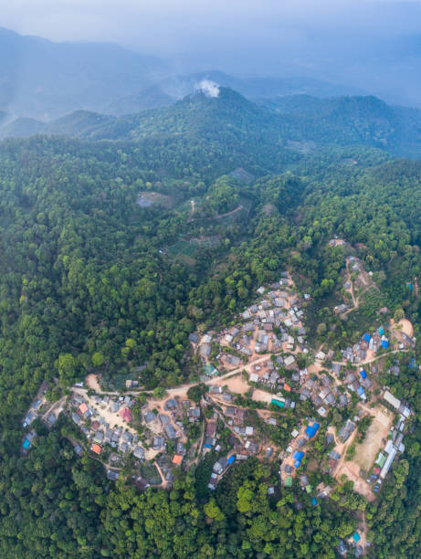 istock aerial view Bann Mong Kunchangkien hill tribe on Doi Pui 936782370