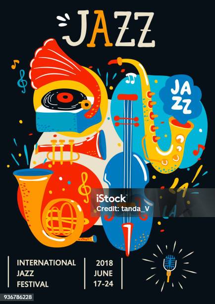 Poster For Jazz Stock Illustration - Download Image Now - Music, Poster, Jazz Music