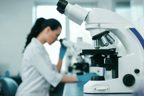 istock Close up of microscope that standing in the laboratory 936792938