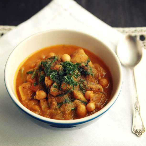 istock Vegetable soup. Chickpeas, potato and carrot. Diet 936801480