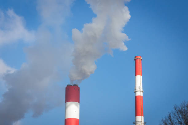 istock The power station with two smoke stacks 936801598
