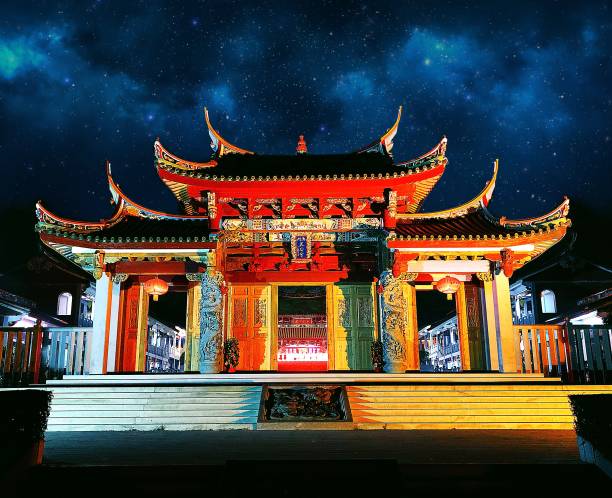 istock amazing night view of chinese temple 936824924