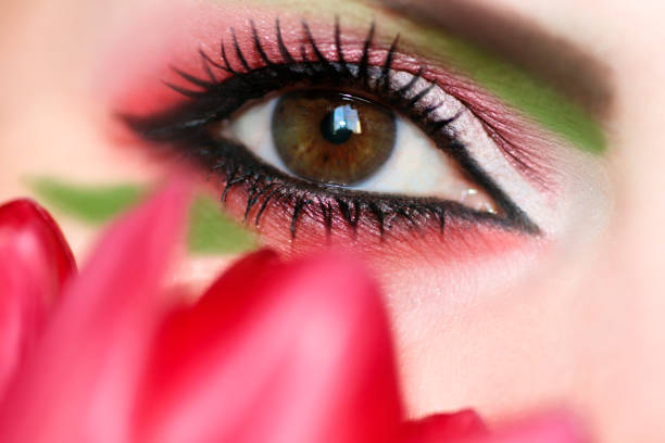 istock Women's makeup green brown eyes. 936829522