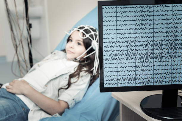 close up van professionele apparatuur - neurology child stockfoto's en -beelden