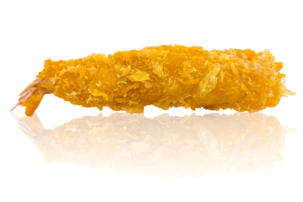 Ebi Fry or Deep Fried Breaded Prawn Shrimp isolated on white