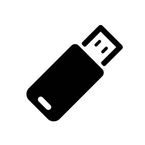 illustrations, cliparts, dessins animés et icônes de icône de clé usb - usb flash drive data symbol computer icon