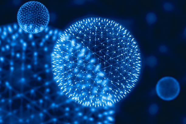 cg modell struktur form der kern atom atom bombe explodieren röntgen-strahlung aussenden oder leichte injektion von magnetfeldern und partikel aus der zentrale pulsar nano kernphysik wissenschaft. - nuclear energy flash stock-fotos und bilder