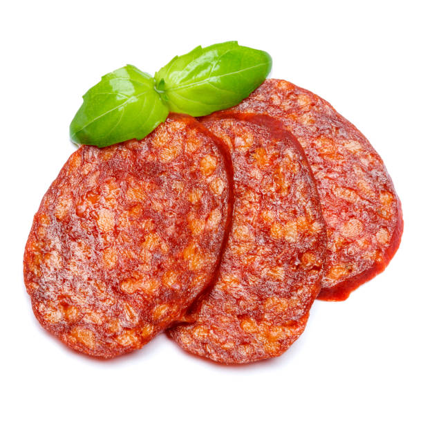 istock Italian Salami or spanish chorizo on white background 936845918