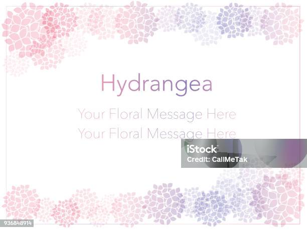 Vector Message Frame Illustration With Hydrangeas Stock Illustration - Download Image Now - Hydrangea, Illustration, Border - Frame