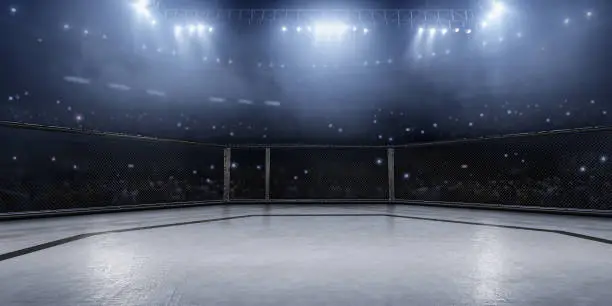 Photo of Professional boxing ring in 3D