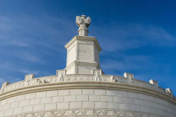 Photo of lettering on top of the monument Tropaeum Traiani, built to commemorate Roman Emperor Trajan's victory