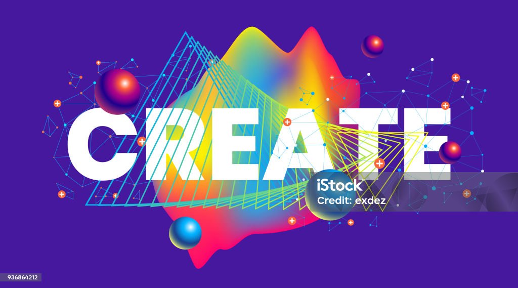 Creative Text Design Stock Illustration - Download Image Now - Abstract ...