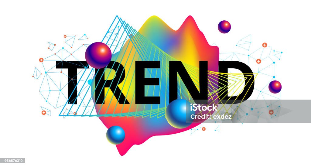 Text Design Trend Graphics Trend Text Design Stock Illustration - Download Image Now - Abstract ...