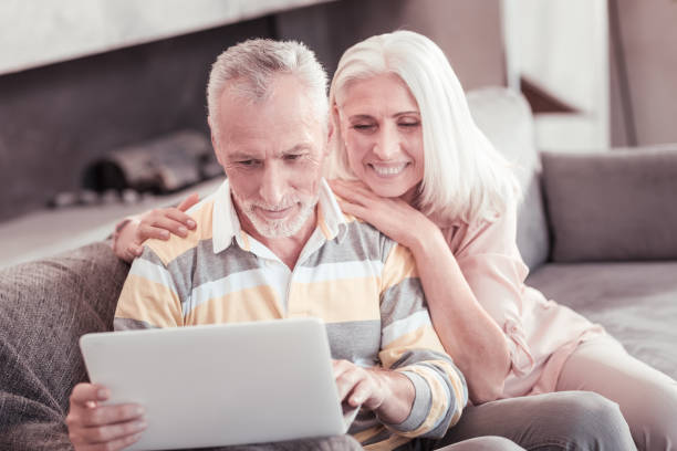 istock Satisfied pleasant woman smiling and leaning on her husband 936886170