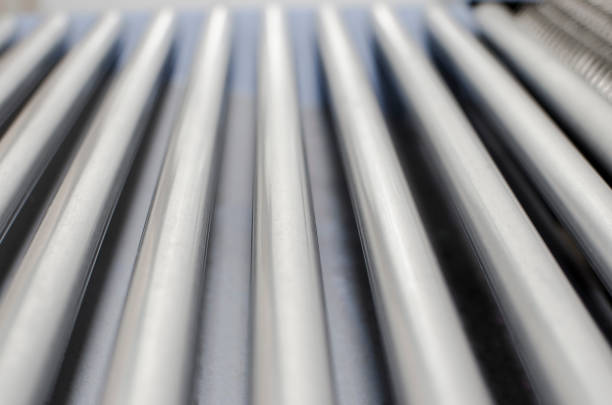 istock Roller conveyor in print plant, abstract background, selective focus 936889968