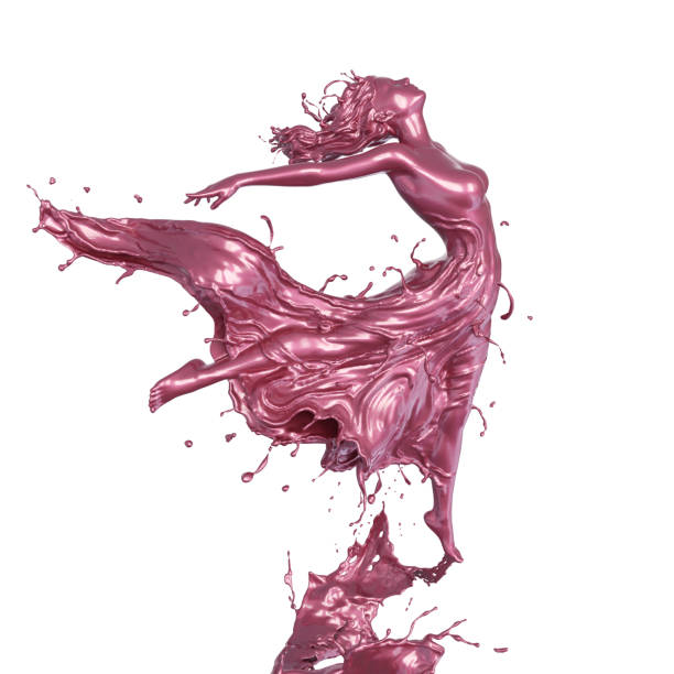 pink color Paint splash in form of Ladies dancing