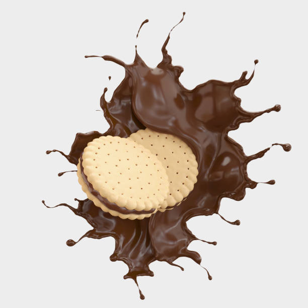 istock Sandwich chocolate cookies flavor with chocolate Splash 936899396