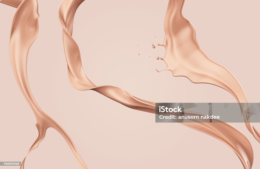 cosmetic cream or nail polish splash on white background cosmetic cream or nail polish splash on white background, 3d illustration. Liquid Stock Photo
