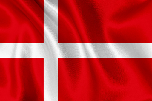 Flag of Denmark waving background