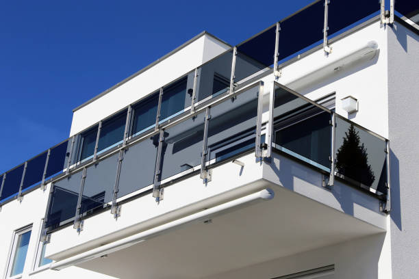 istock Balcony railing with glass and stainless steel 936908674