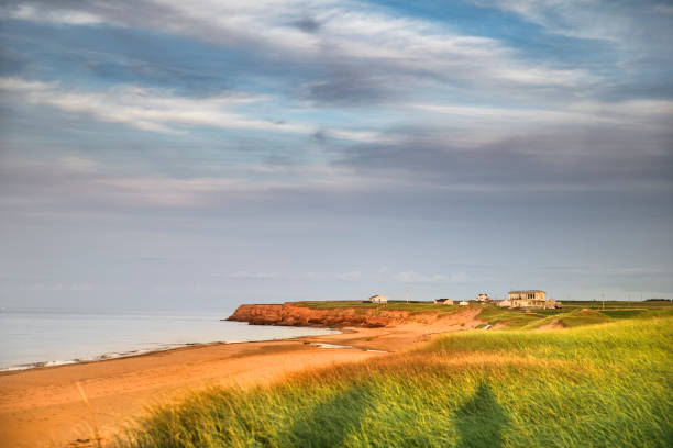 Peaceful shore of Dalvay Beach during the summer in Prince Edward Island Canada