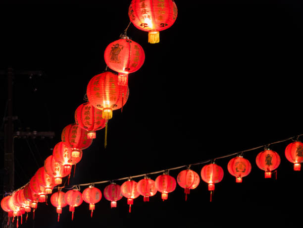 Red Chinese Lanterns Hanging on The Top