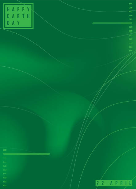 istock Happy Earth Day abstract minimalistic poster with green gradient. Template futuristic cover. Flat vector illustration EPS 10 936916184
