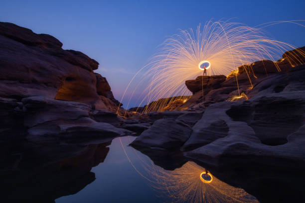 istock Swing firework show on twilight time grand canyon Thailand 936924828