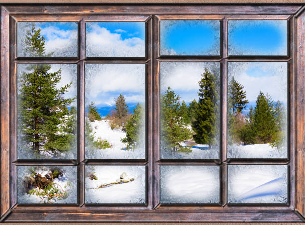 istock the window is covered with ice frost 936955858