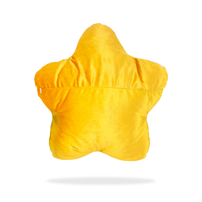 Velvet pillow and star shape on isolated background with clipping path.