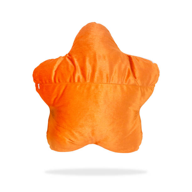 Velvet pillow and star shape on isolated background with clipping path.