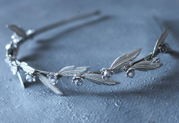 istock metal silver leaves headband 936972408