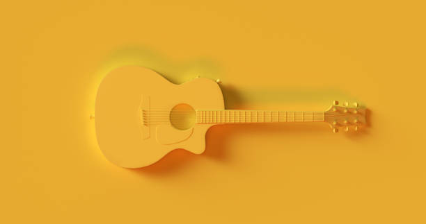 istock Yellow Electric Acoustic Guitar 936987804