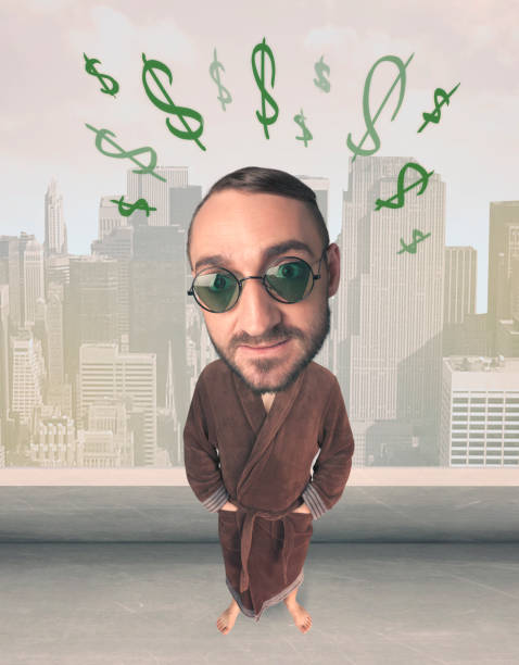 istock Big head person with idea dollar marks 936991486