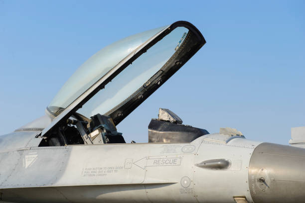 istock Detail of military fighter plane from the front side 936994906