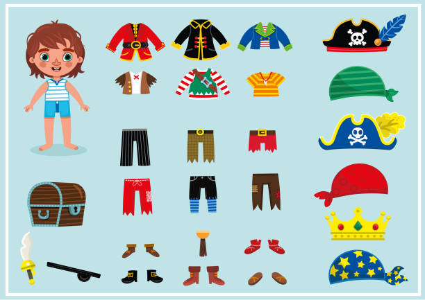 illustrations, cliparts, dessins animés et icônes de petit pirate - sailor people personal accessory hat