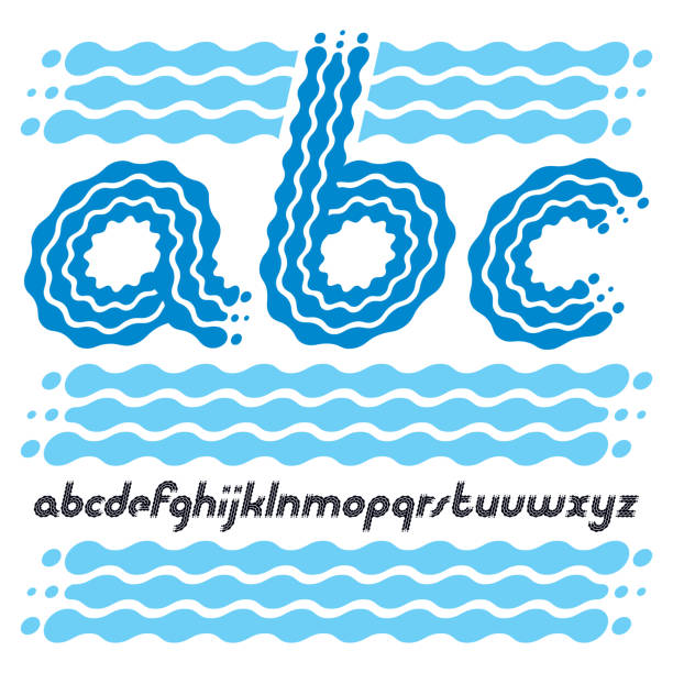 套酷迪斯可向量小寫英文字母字母, abc 隔離。圓角粗體斜式字體, 腳本從 a 到 z 可以用於復古海報設計。用流動的線條製成的。 - lahoz 幅插畫檔、美工圖案、卡通及圖標