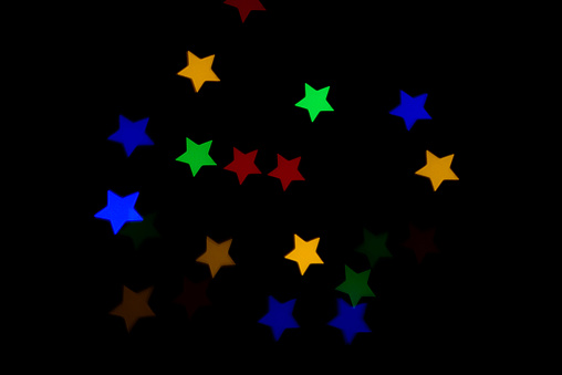 Colourful Bokeh Shapes on a Black Background
