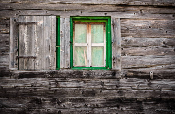 istock Windows of an ancient alpine lodge 937014186